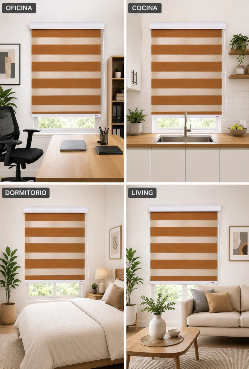 CORTINA ROLLER DUO 105X120 MADERA - 6
