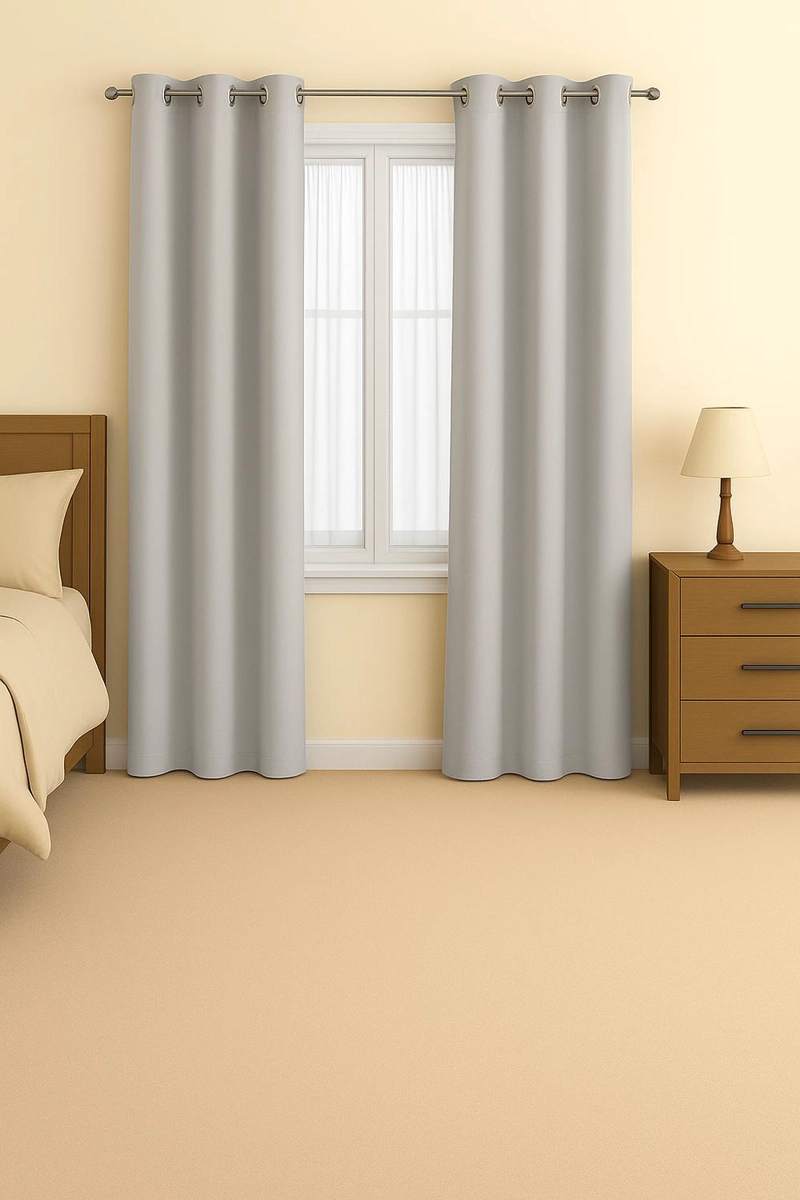 CORTINA BLACKOUT 100% ENGOMADA TERMICA TELA LIGERA 140X225 - MICROFIBRA PREMIUM - 1 PAÑO MARFIL - 2
