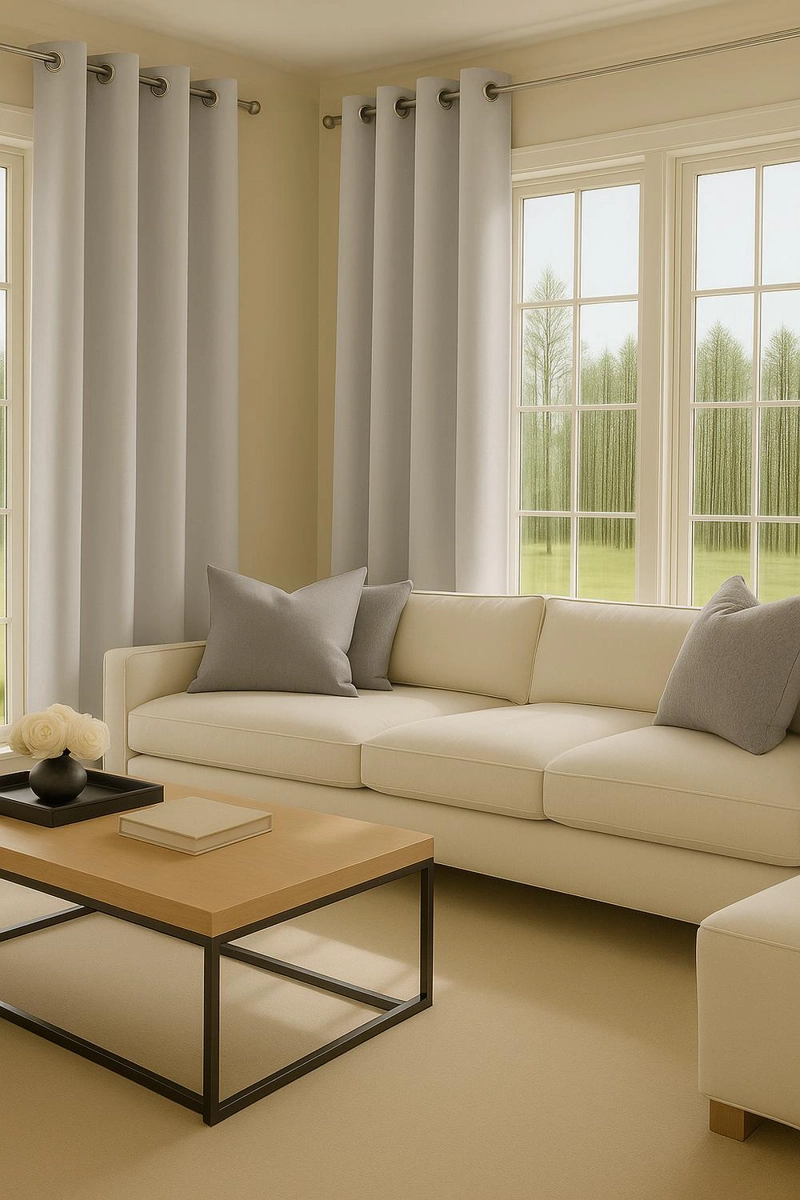 CORTINA BLACKOUT 100% ENGOMADA TERMICA TELA LIGERA 140X225 - MICROFIBRA PREMIUM - 1 PAÑO MARFIL - 3