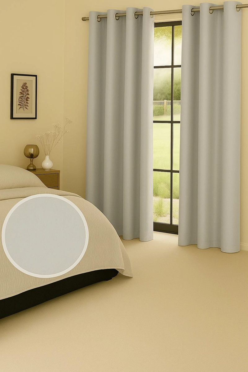 CORTINA BLACKOUT 100% ENGOMADA TERMICA TELA LIGERA 140X225 - MICROFIBRA PREMIUM - 1 PAÑO MARFIL - 4