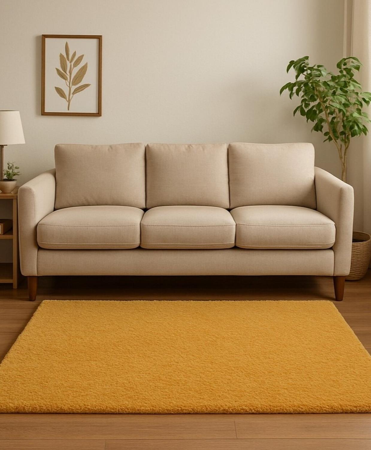 ALFOMBRA CLEMS TIMMY EXTRA PELUDA AMARILLO GOLD LISA GOLDEN 55 X 145 CM - 3
