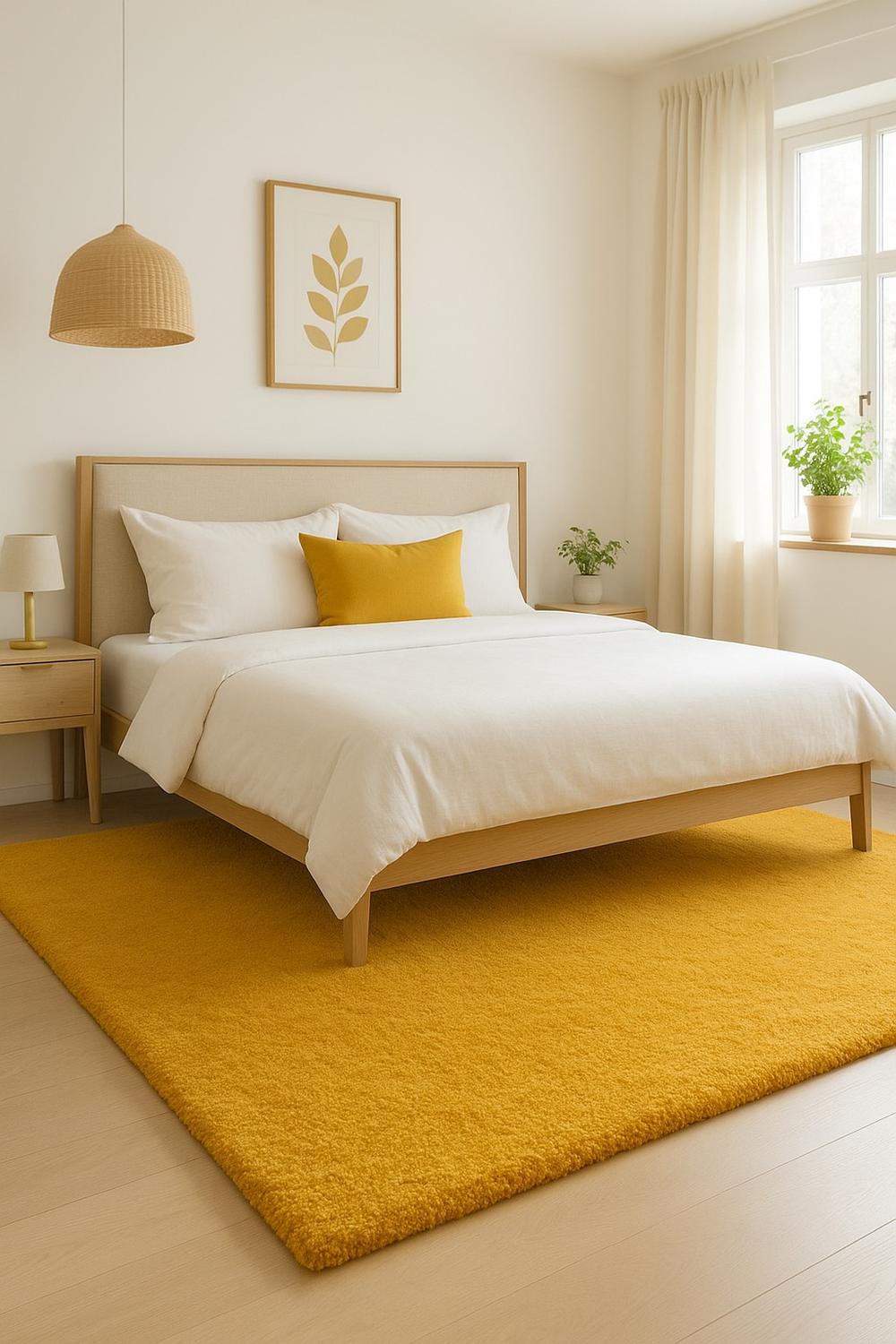ALFOMBRA CLEMS TIMMY EXTRA PELUDA AMARILLO GOLD LISA GOLDEN 55 X 145 CM - 6