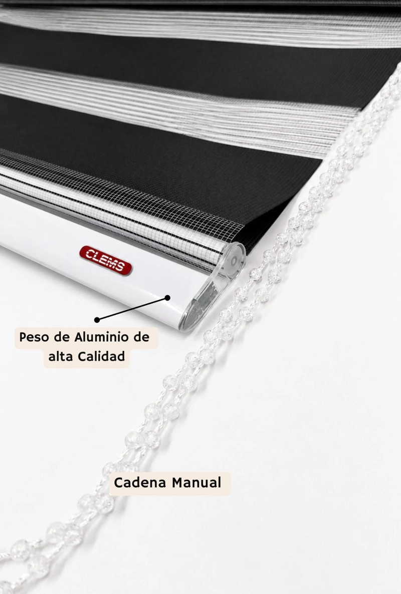 CORTINA ROLLER DUO 180X160 NEGRO - 5