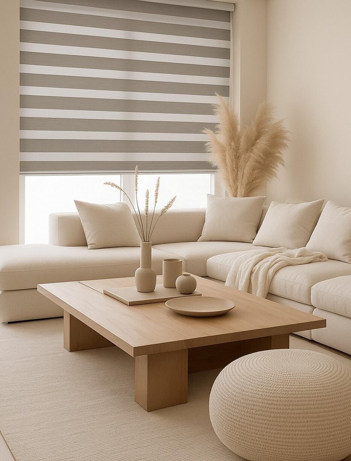 CORTINA ROLLER DUO BLACKOUT PERLA 135X160 - 1