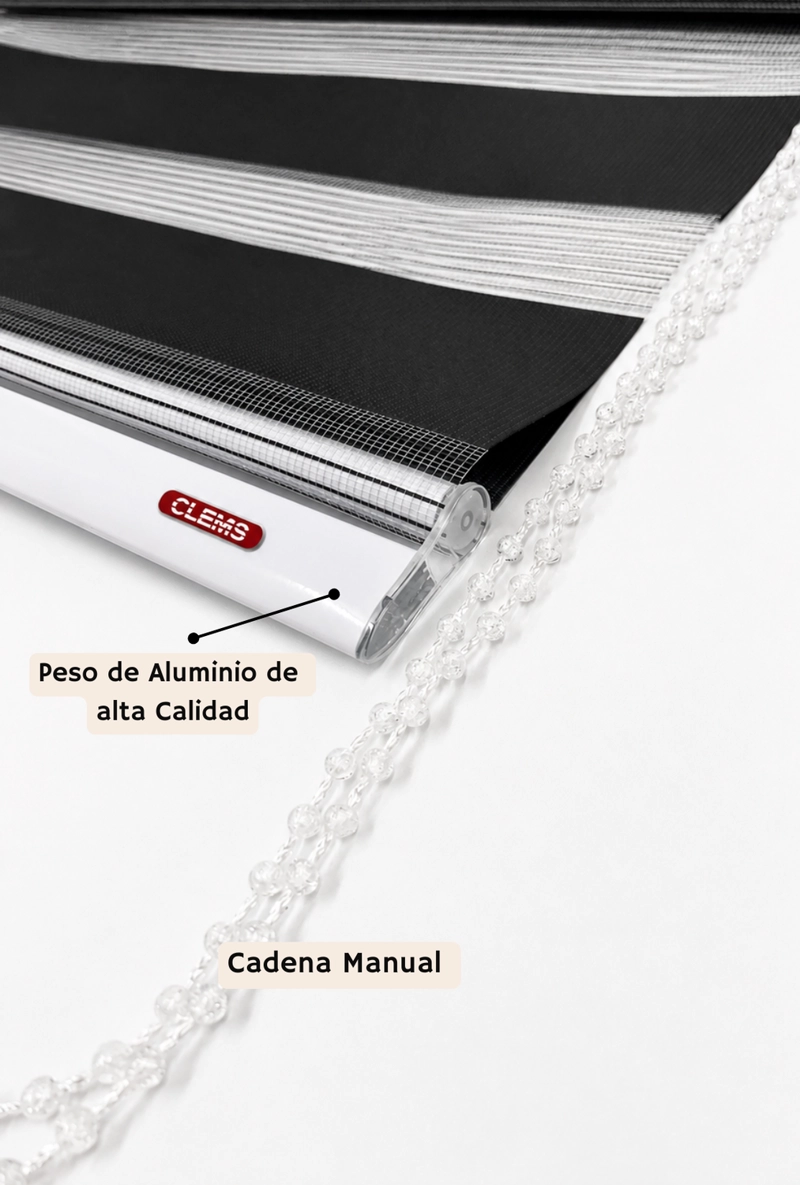 CORTINA ROLLER DUO 105X120 NEGRO - 5