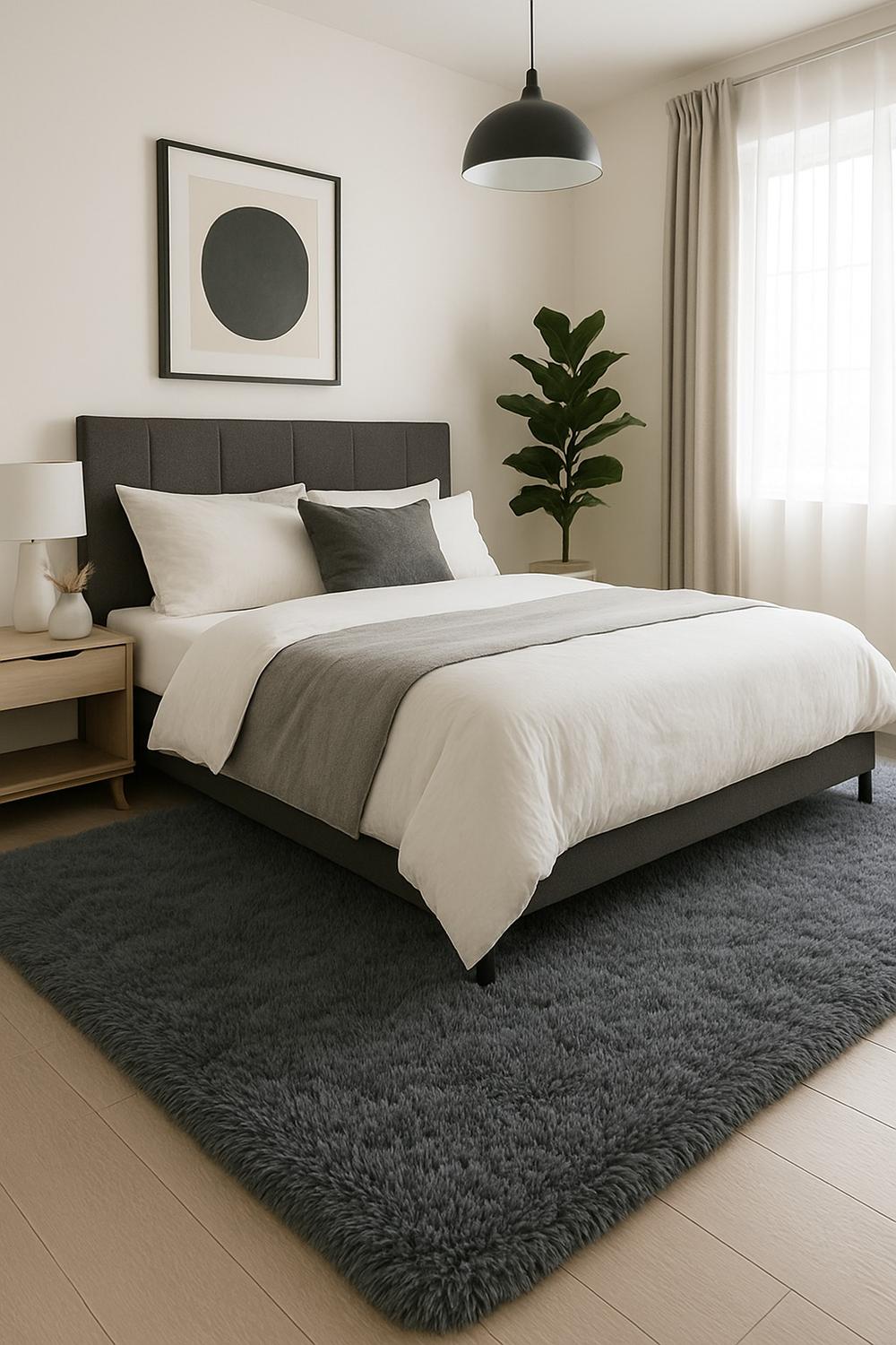 ALFOMBRA CLEMS PELUDA GRIS SHAGGY 200 X 220 CM - 3