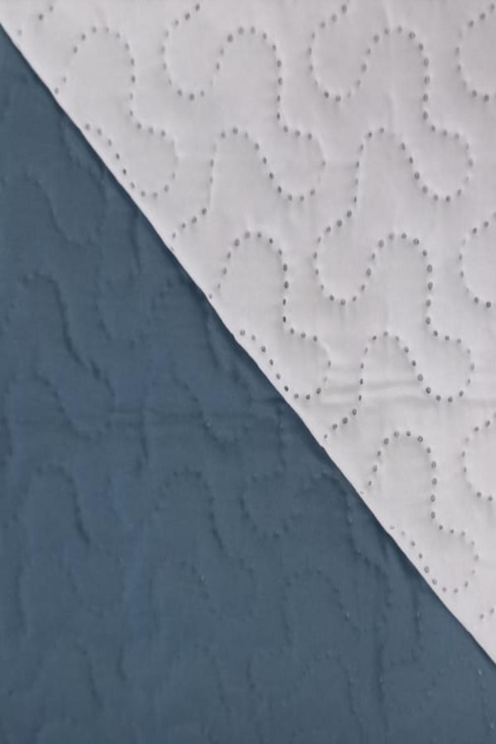 CUBRECAMA QUILT REVERSIBLE KING 280X260CM AZUL - 4