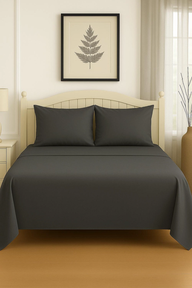 SET DE SABANAS KING GRIS OSCURO - 2