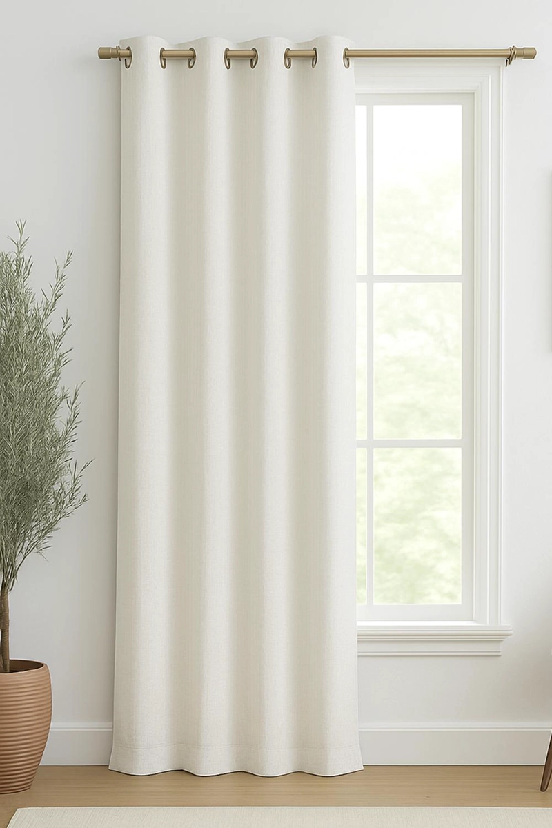 CORTINA BLACKOUT 100% ENGOMADA TE RMICA TIPO LINO 140X220 - TELA GRUESA PREMIUM - 1 PAÑO BLANCO - 1