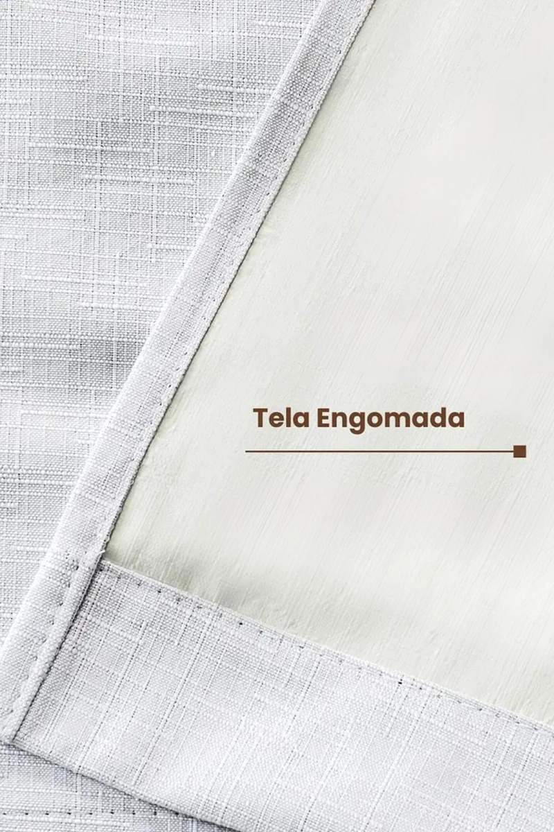 CORTINA BLACKOUT 100% ENGOMADA TE RMICA TIPO LINO 140X220 - TELA GRUESA PREMIUM - 1 PAÑO BLANCO - 4