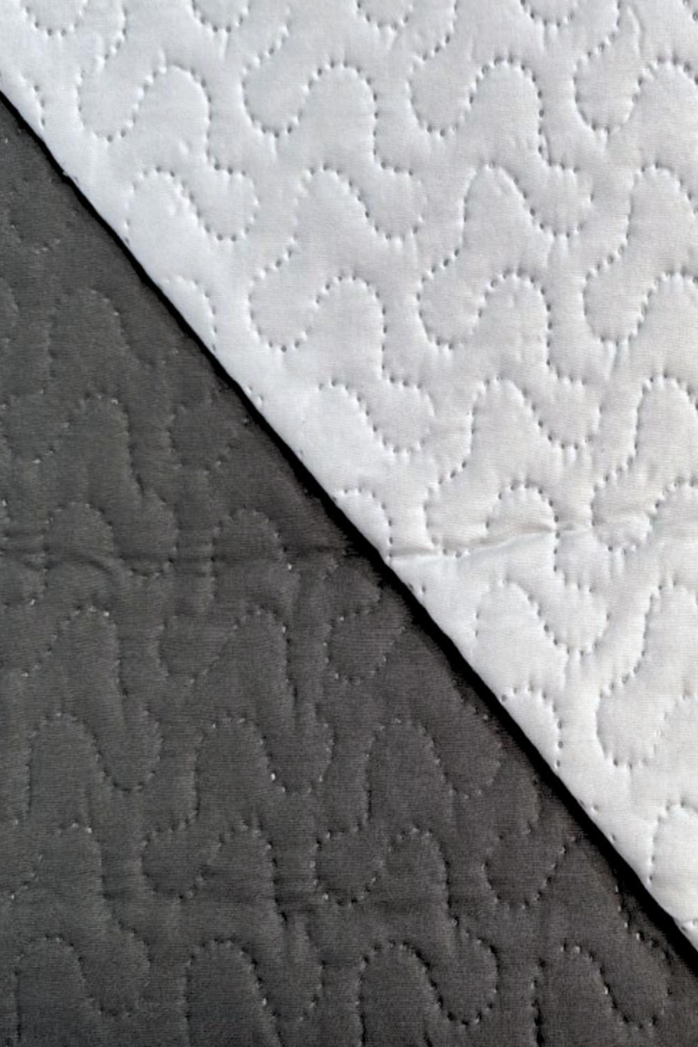 CUBRECAMA QUILT REVERSIBLE KING 280X260CM GRIS - 4