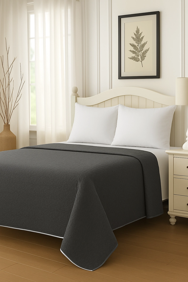CUBRECAMA QUILT REVERSIBLE KING 280X260CM GRIS - 5
