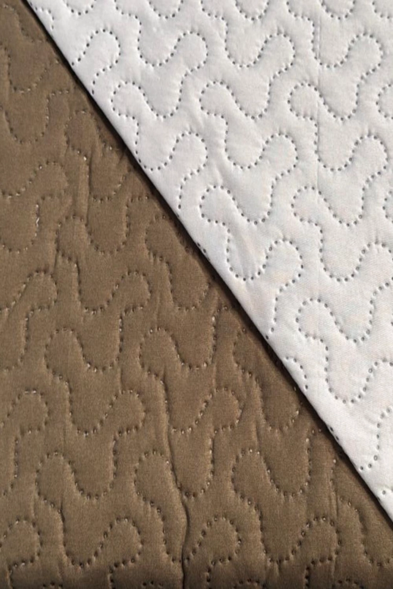 CUBRECAMA QUILT REVERSIBLE KING 280X260CM CAFE - 4