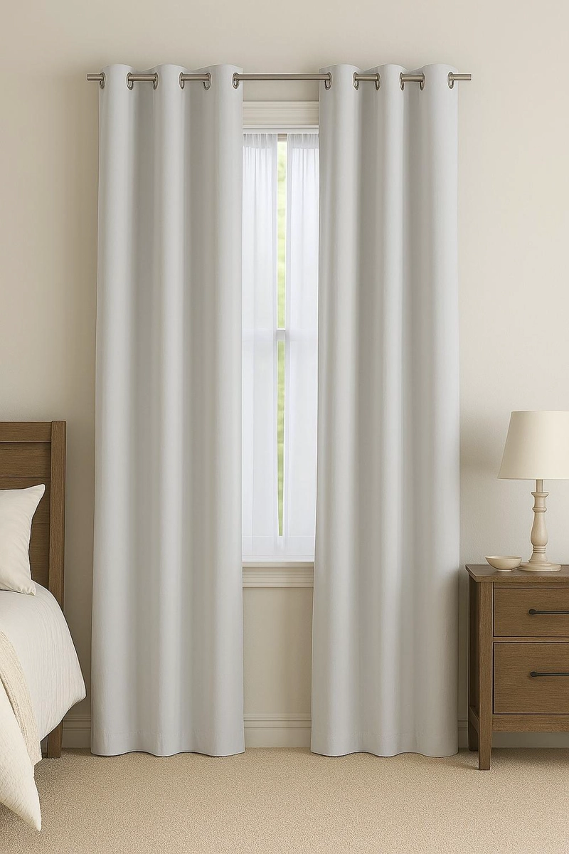 CORTINA ENGOMADA TERMICA TELA DELGADA 100% BLACKOUT 140X225 TAMAÑO 140X225 BLANCO - 2