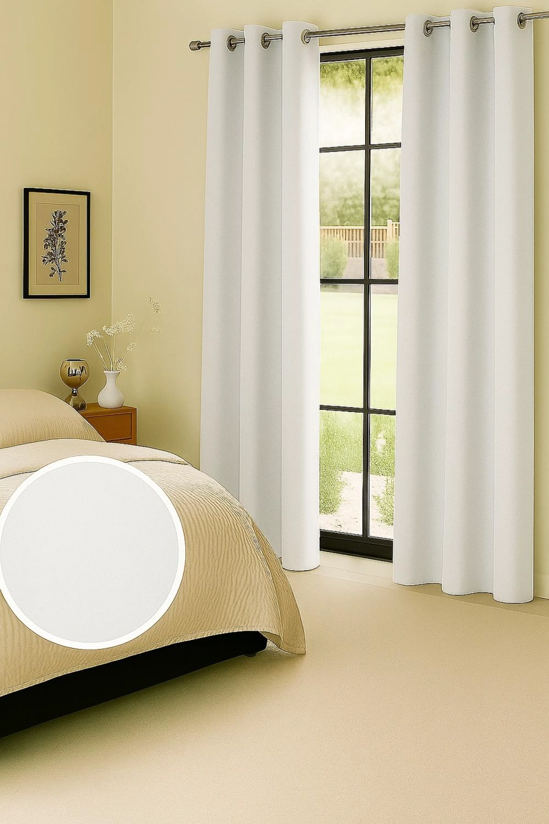 CORTINA ENGOMADA TERMICA TELA DELGADA 100% BLACKOUT 140X225 TAMAÑO 140X225 BLANCO - 4