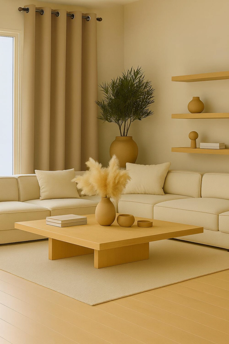 CORTINA ENGOMADA TERMICA TELA DELGADA 100% BLACKOUT 140X225 TAMAÑO 140X225 DORADO - 1