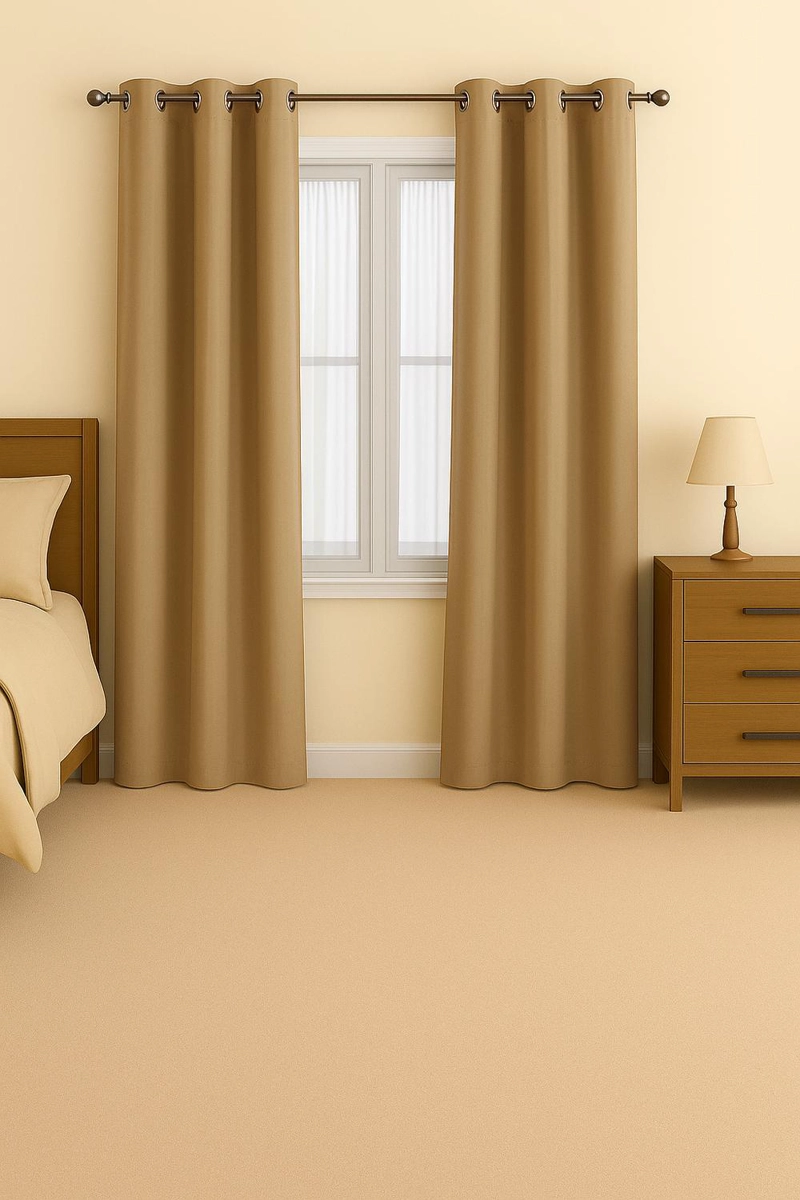CORTINA ENGOMADA TERMICA TELA DELGADA 100% BLACKOUT 140X225 TAMAÑO 140X225 DORADO - 2