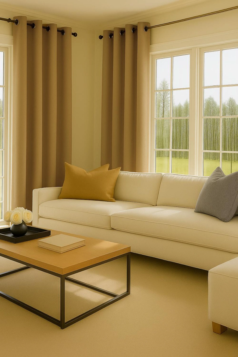 CORTINA ENGOMADA TERMICA TELA DELGADA 100% BLACKOUT 140X225 TAMAÑO 140X225 DORADO - 3