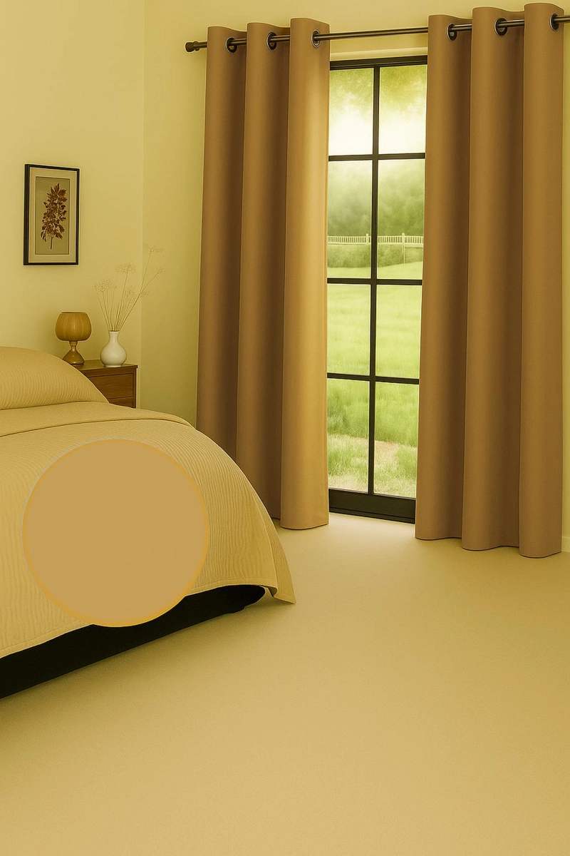 CORTINA ENGOMADA TERMICA TELA DELGADA 100% BLACKOUT 140X225 TAMAÑO 140X225 DORADO - 4