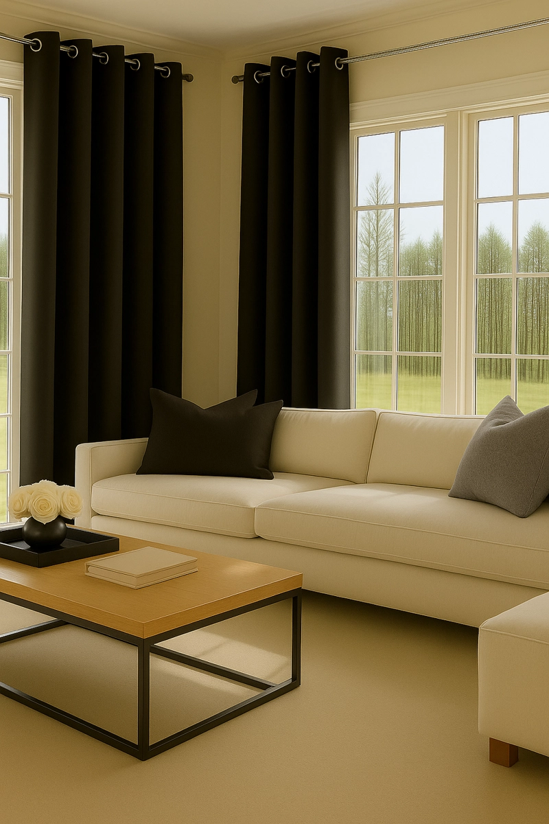 CORTINA ENGOMADA TERMICA TELA DELGADA 100% BLACKOUT 140X225 TAMAÑO 140X225 CAFE OSCURO - 3
