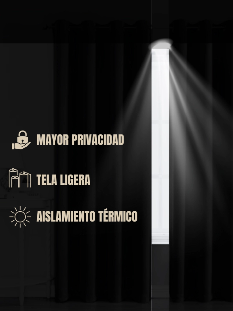 CORTINA ENGOMADA TERMICA TELA DELGADA 100% BLACKOUT 140X225 TAMAÑO 140X225 CAFE OSCURO - 9
