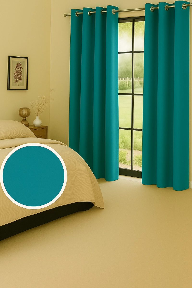 CORTINA ENGOMADA TERMICA TELA DELGADA 100% BLACKOUT 140X225 TAMAÑO 140X225 TURQUESA - 4