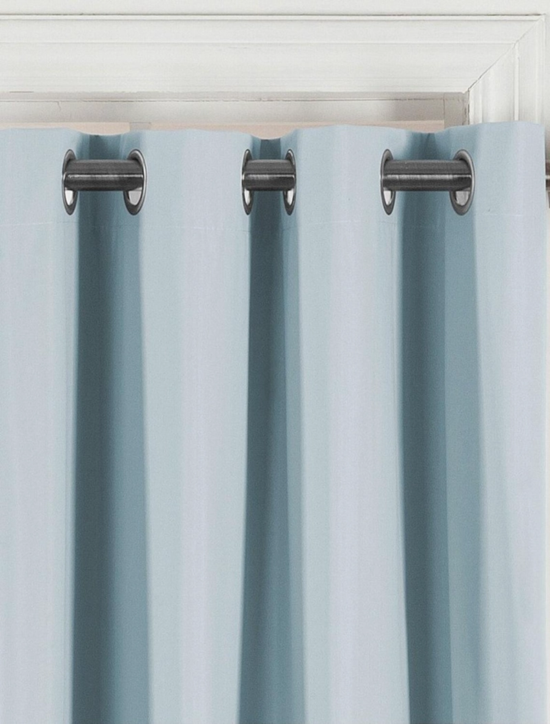 CORTINA ENGOMADA TERMICA TELA DELGADA 100% BLACKOUT 140X225 TAMAÑO 140X225 AZUL CLARO - 7