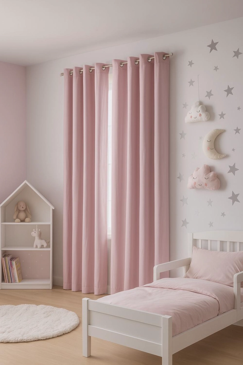 CORTINA ENGOMADA TERMICA TELA DELGADA 100% BLACKOUT 140X225 TAMAÑO 140X225 ROSA - 3