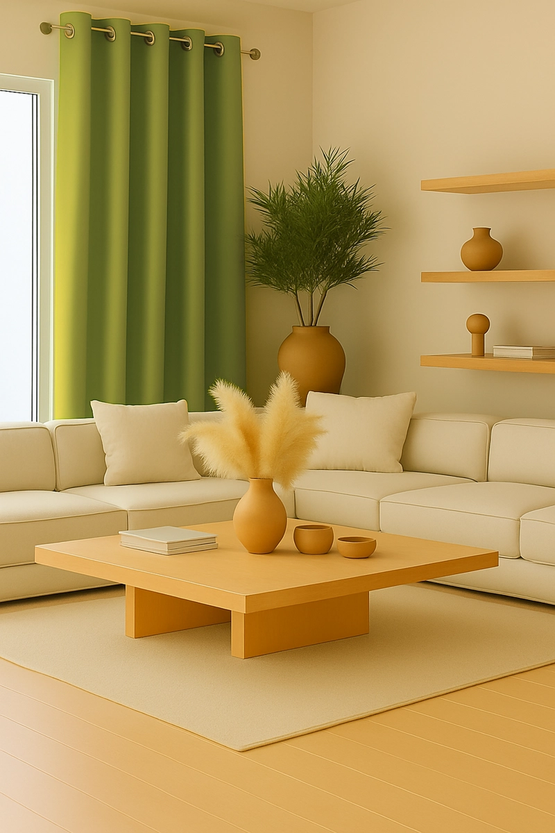 CORTINA ENGOMADA TERMICA TELA DELGADA 100% BLACKOUT 140X225 TAMAÑO 140X225 VERDE - 1