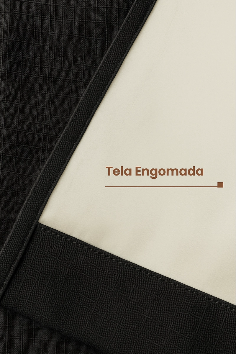 CORTINA ENGOMADA TERMICA 100% BLACKOUT DE TIPO LINO TAMAÑO 140X225 TAUPE - 4