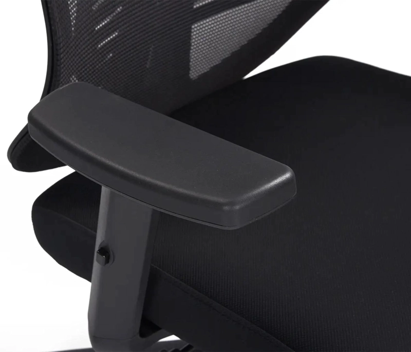 SILLA DE OFICINA PARA ESCRITORIO CON APOYACABEZA BRAZO REGULABLE NEGRA - 6