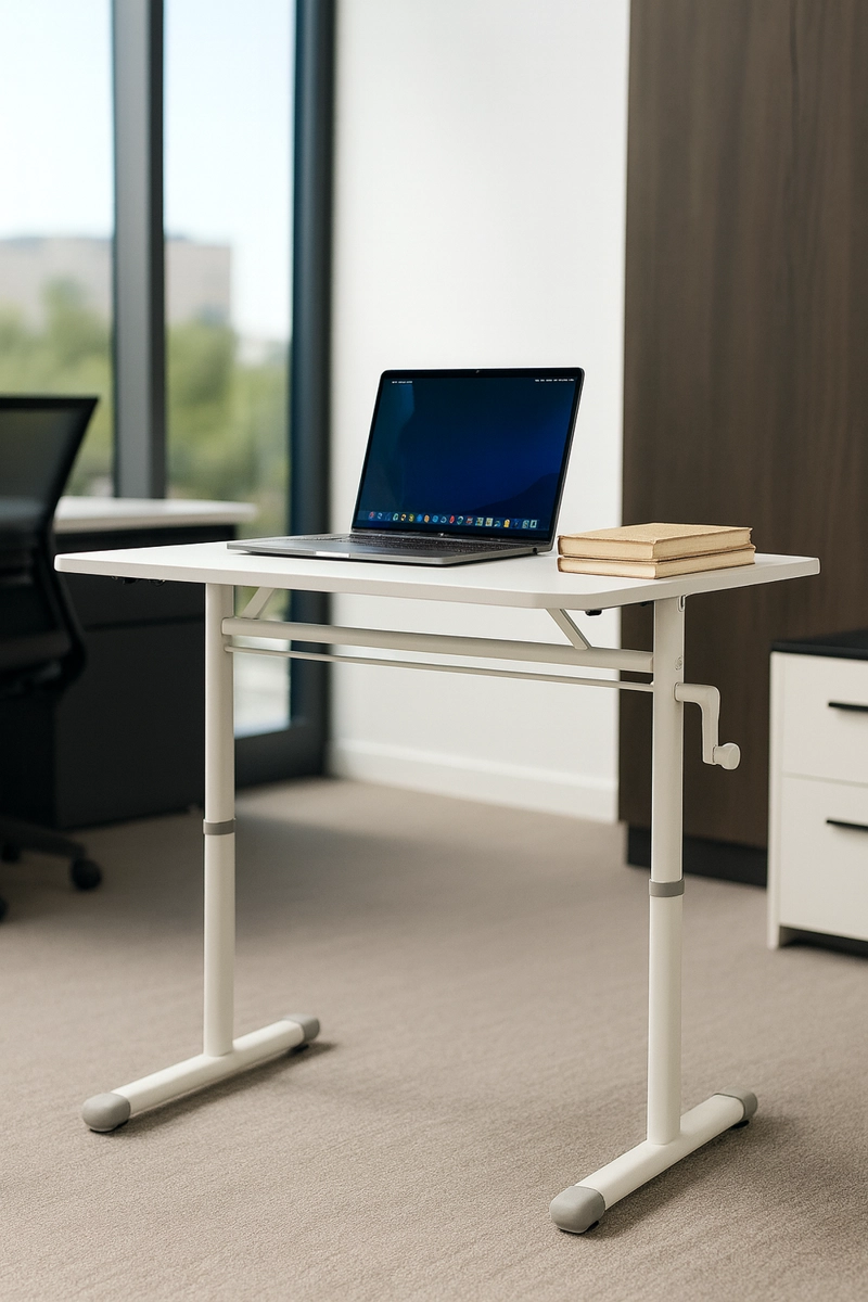 ESCRITORIO FUNCIONAL ALTURA AJUSTABLE 100X60X63-86CM BLANCO - 1