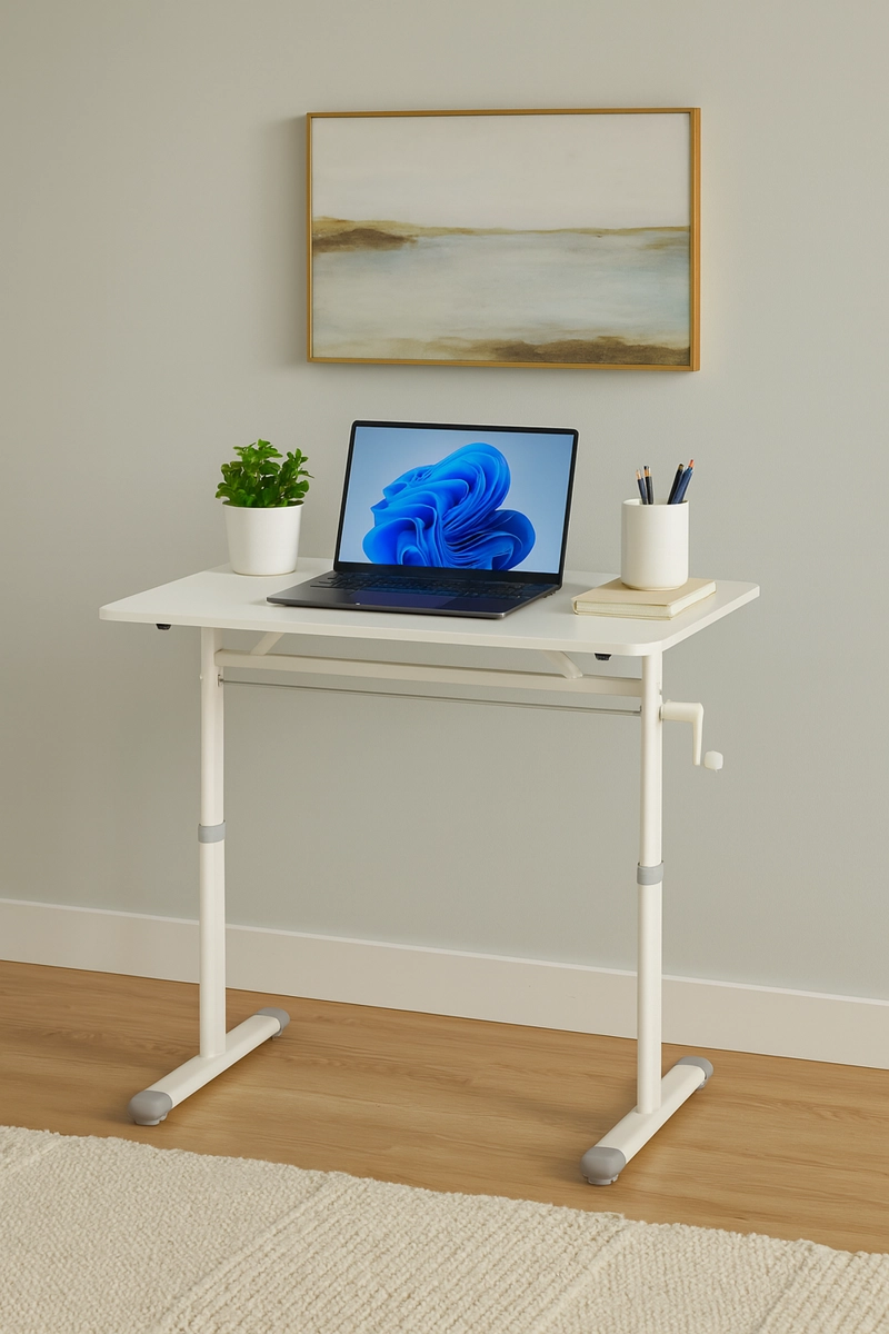 ESCRITORIO FUNCIONAL ALTURA AJUSTABLE 100X60X63-86CM BLANCO - 2