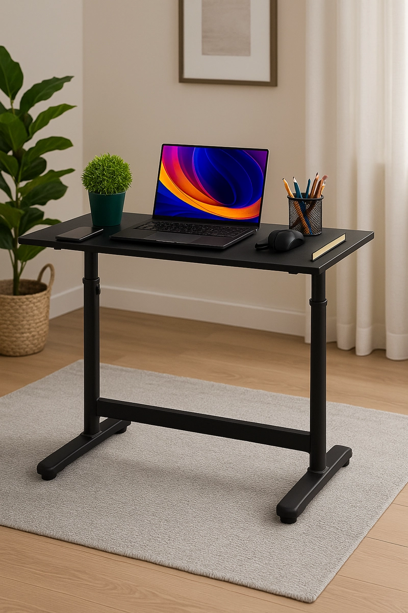 ESCRITORIO FUNCIONAL ALTURA AJUSTABLE 120X60X63-86CM NEGRO - 2