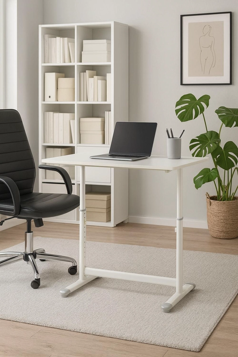 ESCRITORIO FUNCIONAL ALTURA AJUSTABLE 120X60X63-86CM BLANCO - 2
