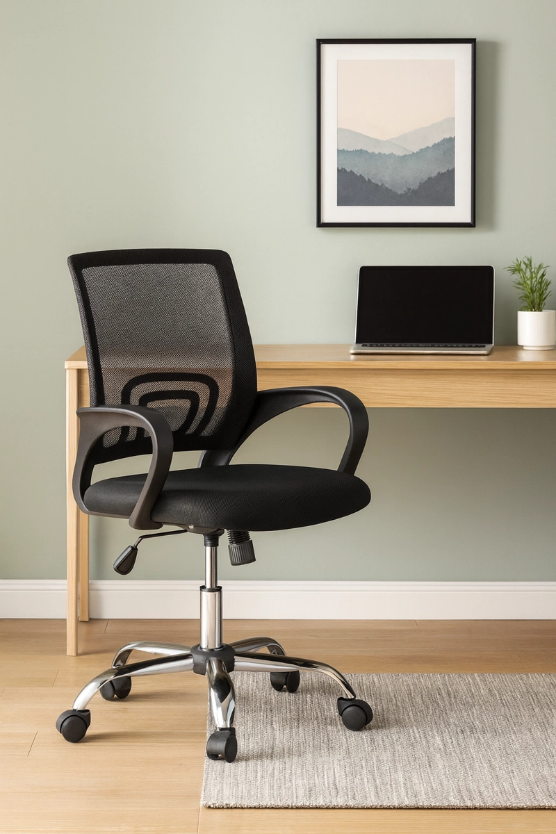 SILLA DE OFICINA PARA ESCRITORIO NEGRA - 4