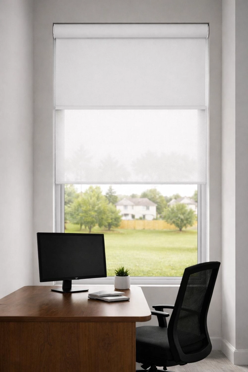 CORTINA ROLLER DOBLE BLACKOUT / SUNSCREEN BLANCO 165X240 - 3