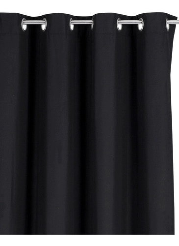CORTINA BLACKOUT 100% ENGOMADA TERMICA TELA LIGERA 140X225 - MICROFIBRA PREMIUM - 2 PAÑOS NEGRO - 2