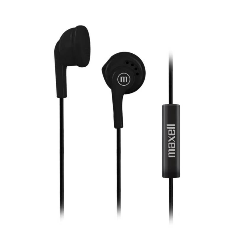 AUDÍFONOS MANOS LIBRES ESTÉREO BOTÓN MICRÓFONO MAXELL EB-MIC NEGRO - 1
