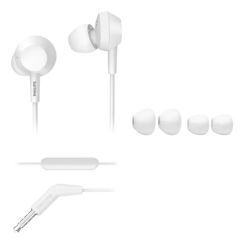 AUDIFONOS PHILIPS TAE4105 XBASS CON MICRÓFONO BLANCO - 2