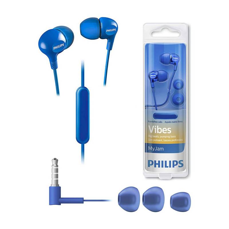 AUDIFONOS PHILIPS SHE3555 VIBES CON MICRÓFONO AZUL - 2
