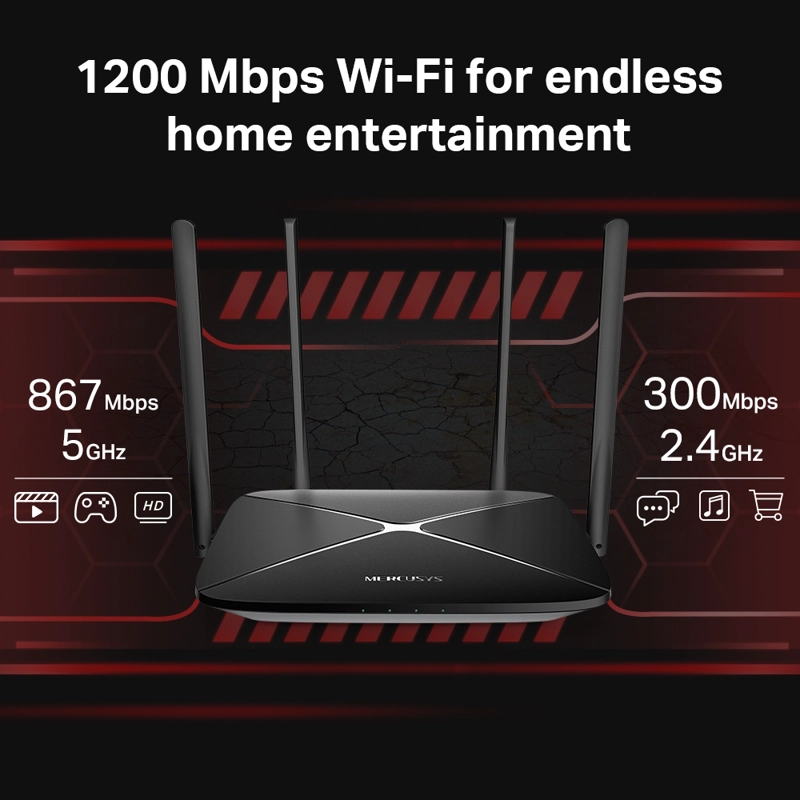 ROUTER WIFI MERCUSYS AC12G GIGABIT DUAL BAND AC1200 - 4