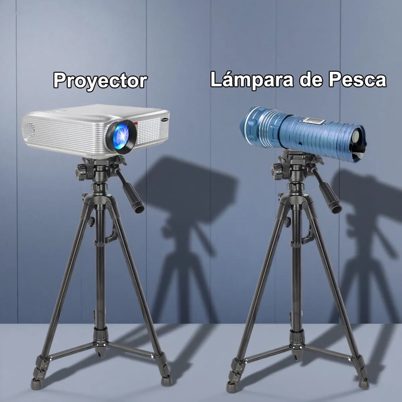 TRIPODE DE CAMARA Y CELULAR DE ALUMINIO,5KG AJUSTABLE 170CM NEGRO - 6