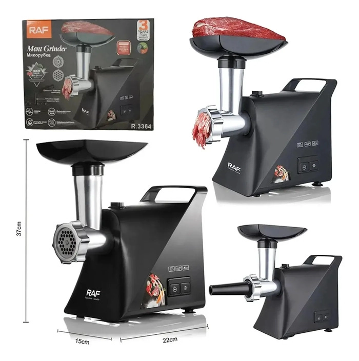 MAQUINA MOLEDORA DE CARNE Y CHOCLO 1000W RAF R.3364 - 1