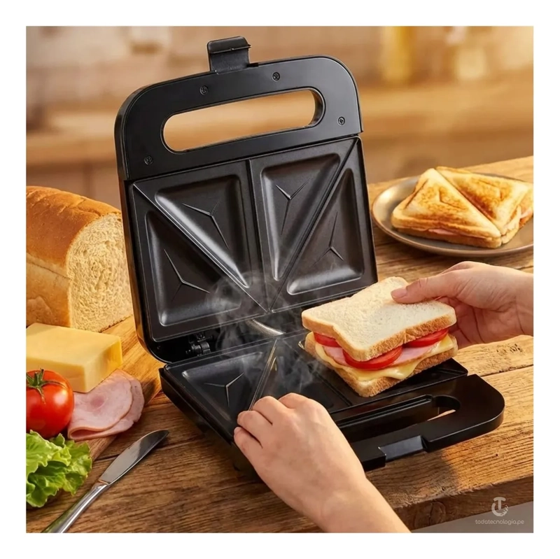 MAQUINA RAF ELECTRICA PARA SANDWICHERA WAFLERA ANTIADHERENTE NEGRO - 6