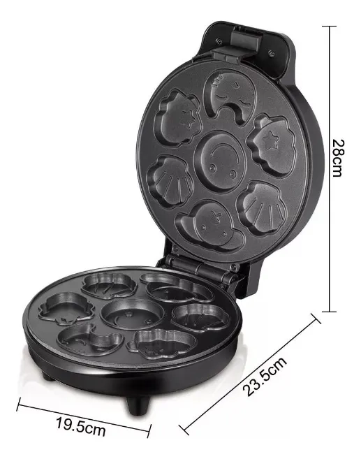 MAQUINA PARA HACER HOT CAKE CON FORMAS RAF ANTIADHERENTE COLOR NEGRO R.2218 - 4