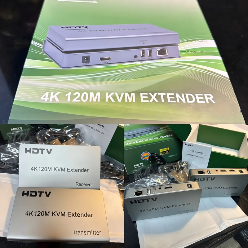 EXTENSOR KVM HDMI FULL HD SOBRE RED IP 120 METROS 1080P 4K 2K - 2