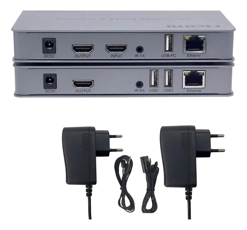 EXTENSOR KVM HDMI FULL HD SOBRE RED IP 120 METROS 1080P 4K 2K - 6