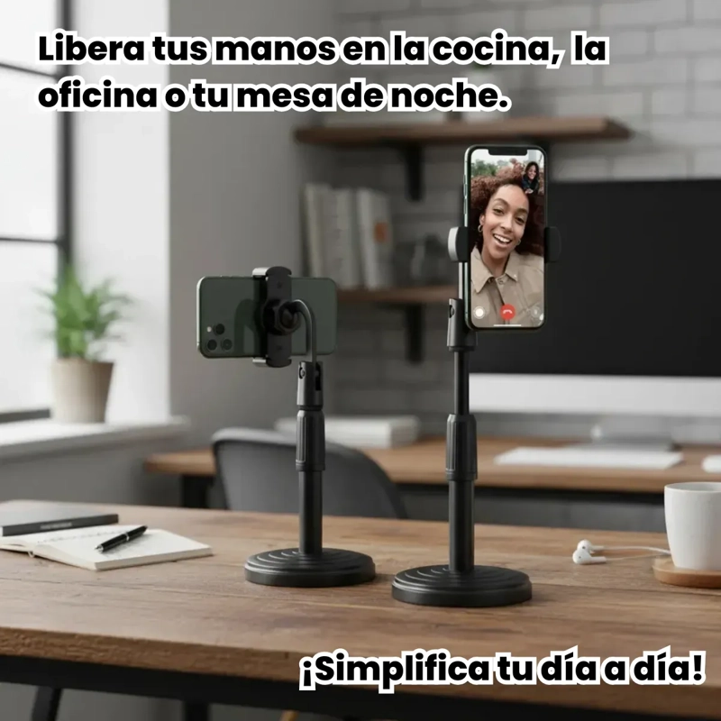 SOPORTE CON BASE ALTO PARA CELULARES SOBREMESA O ESCRITORIO - 4