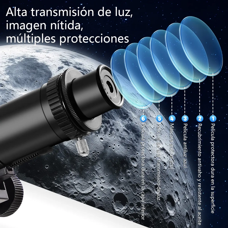 TELESCOPIO ASTRONOMICO PROFESIONAL REFLECTOR HD 35X-525X 70076 CON 125CM TRIPODE AJUSTABLE - 8